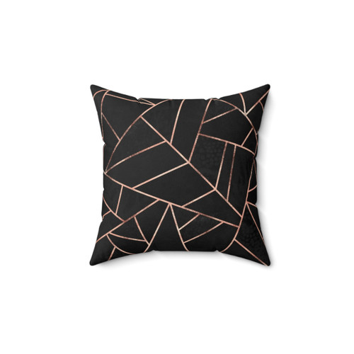 Black and Rose Gold Geometric Pillow