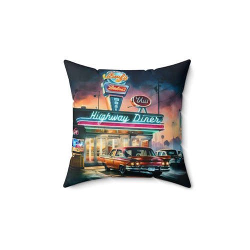 Vintage American Diner Style Pillow