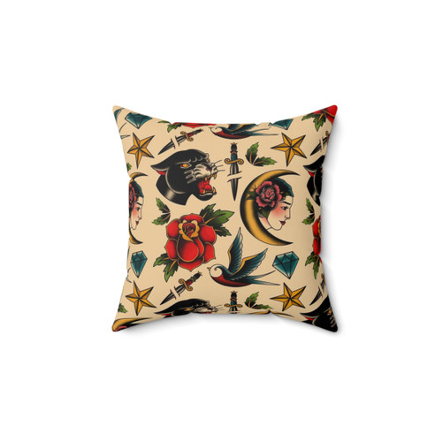 Traditional Tattoo Design Pillow