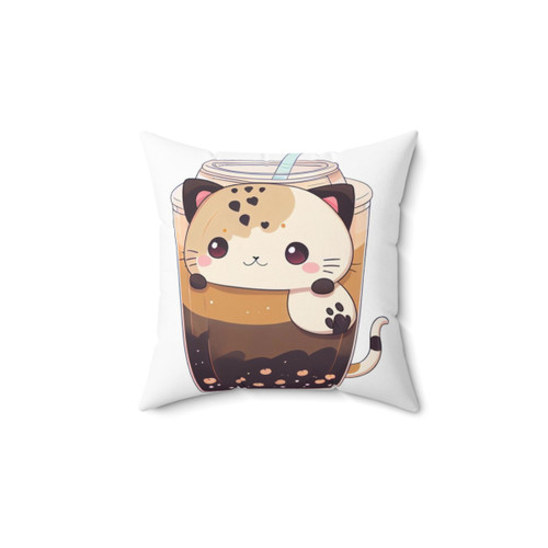 Kawaii Cat Boba Tea Anime Pillow