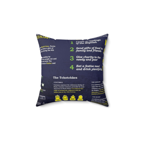 Purim Infographic Decorative Pillow