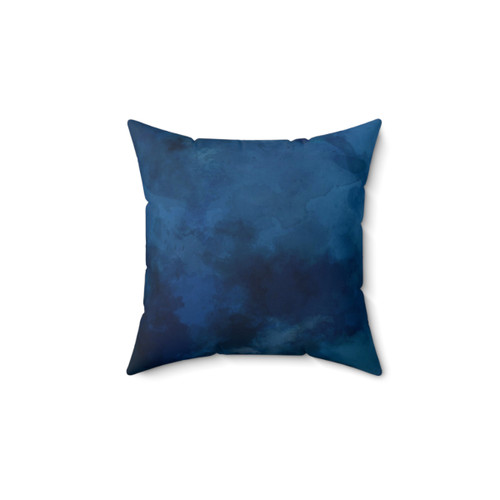 Deep Blue Watercolor Pattern Accent Pillow
