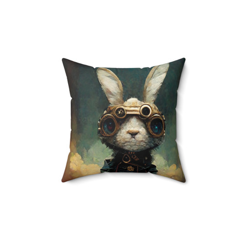 Steampunk Rabbit Decorative Pillow