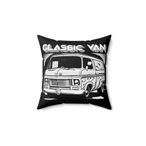 Classic Chevy van white art print pillow