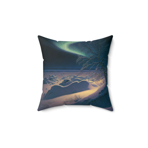 Vibrant Aurora Borealis Iceland Pillow