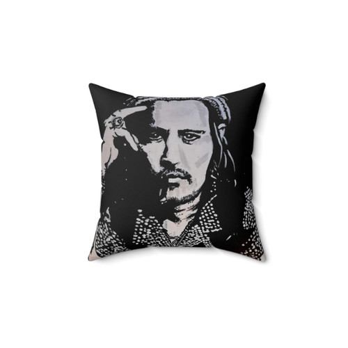 Johnny Depp Portrait Pillow - Iconic Actor Cushion