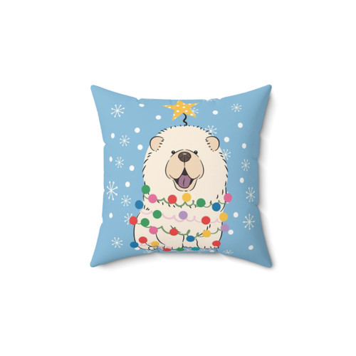 Chow Chow Christmas Tree Pillow