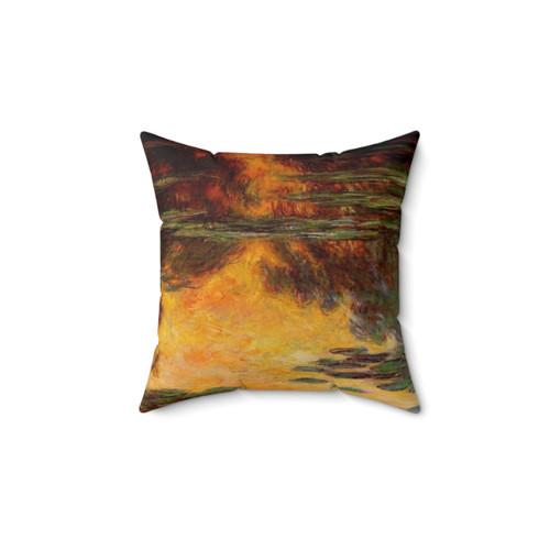 Claude Monet Water Lilies Sunset Effect Pillow