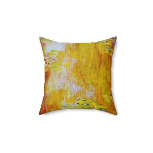 Blue Sepia Water Lily Pillow by Claude Monet