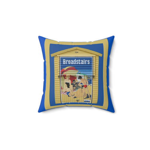 Broadstairs Beach Hut Pillow - Coastal Decor Accent