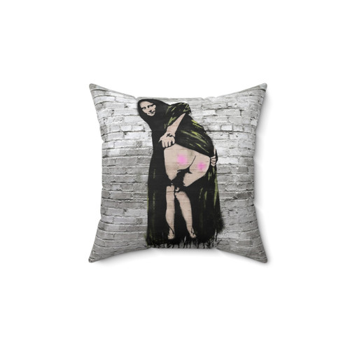Mona Lisa Satirical Pop Art Pillow