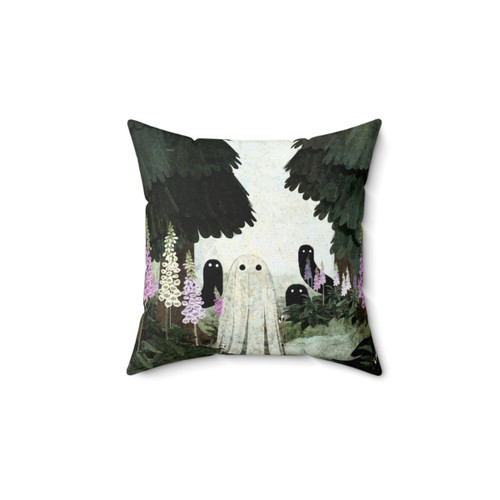 Ghostly Foxglove Flowers Pillow