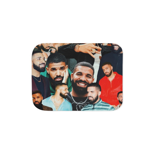Drake Collage Sherpa Throw Blanket