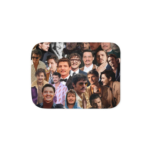 Pedro Pascal Photo Collage Sherpa Blanket