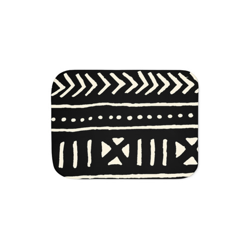 African Mud Cloth Sherpa Blanket