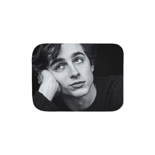 Timothee Chalamet Sherpa Blanket in Black and White
