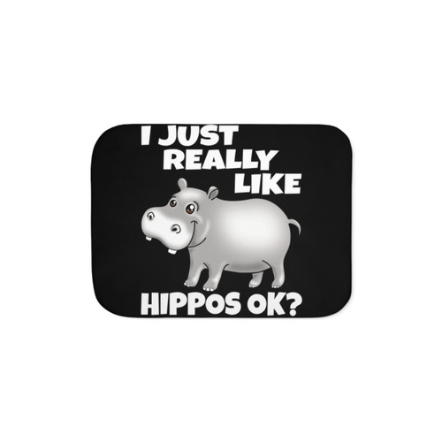 Cute Hippopotamus Sherpa Blanket