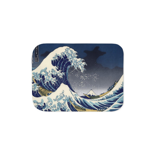Kanagawa Night Sherpa Blanket with Great Wave Design