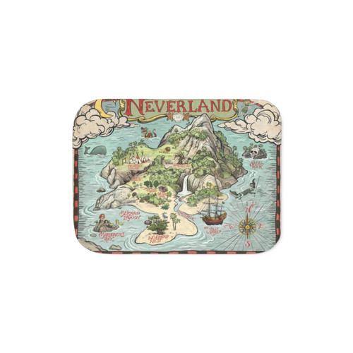 Neverland Map Sherpa Blanket for Kids' Bedroom