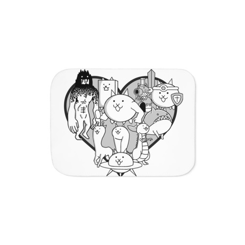 Battle Cats Evolved Cats Mural Sherpa Blanket