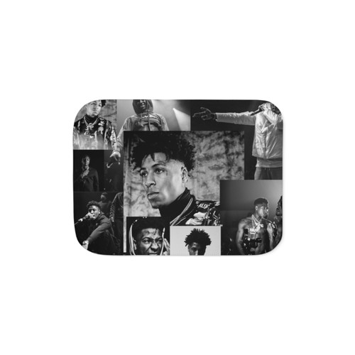 Youngboy B&W Collage Sherpa Blanket