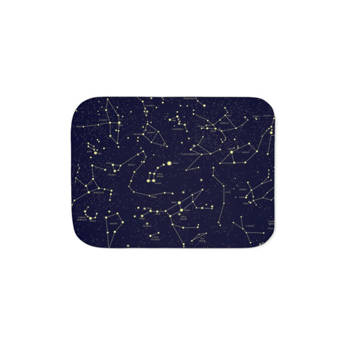 Constellation Sherpa Blanket with Star Map Night Sky Design
