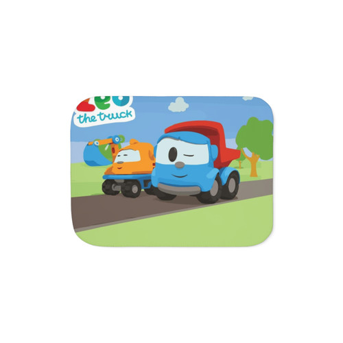 LEO and LIFTY Sherpa Blanket - Cozy Kids Truck Cartoon Bedding