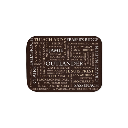 Outlander Sherpa Blanket with Word Cloud Design