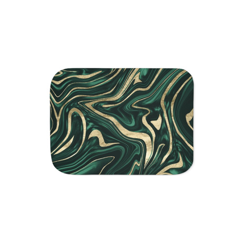 Emerald Green Marble Sherpa Blanket
