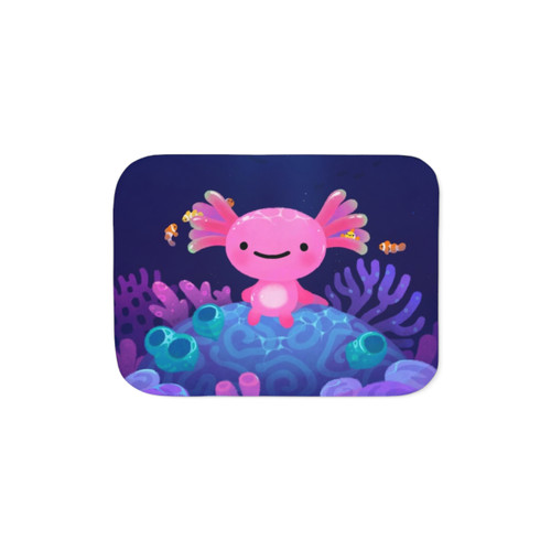 Coral Axolotl Sherpa Blanket