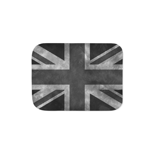 Greyscale Distressed Union Jack Sherpa Blanket
