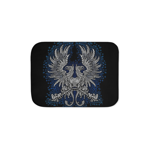 Grey Sherpa Blanket with Fantasy Dragon Age Griffon Design