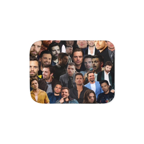 Sebastian Stan Photo Collage Sherpa Blanket