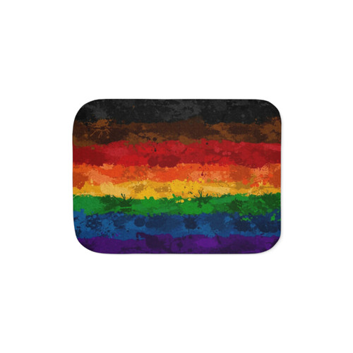 Inclusive Rainbow Pride Sherpa Blanket
