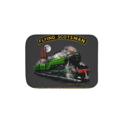 Legendary Flying Scotsman Steam Train Sherpa Blanket