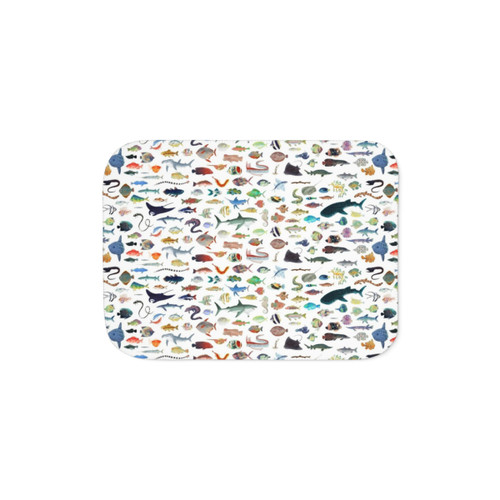 Sherpa Blanket with Colorful Fish Design