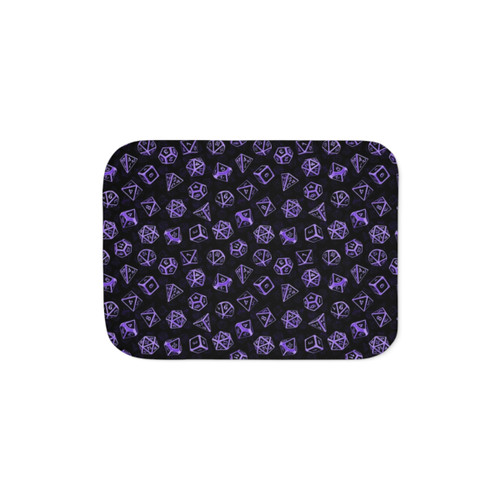 D20 Dice Set Pattern Sherpa Blanket (Purple)