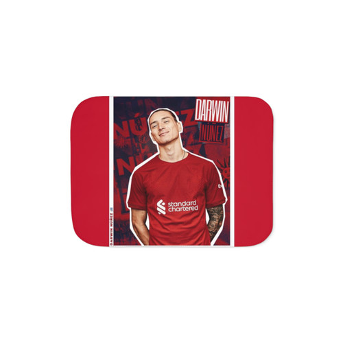 Darwin Nunez 27 Sherpa Blanket - Liverpool FC Fan Merch