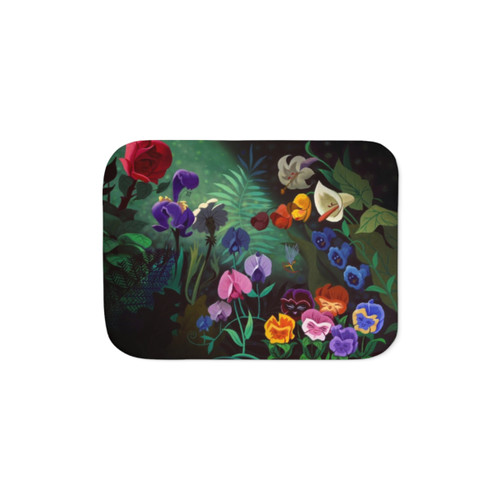 Alice Sherpa Blanket with Floral Design