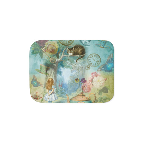 Wonderland Sherpa Blanket - Vintage Retro Alice in Wonderland Design
