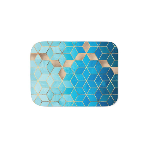 Sea and Sky Cubes Sherpa Blanket