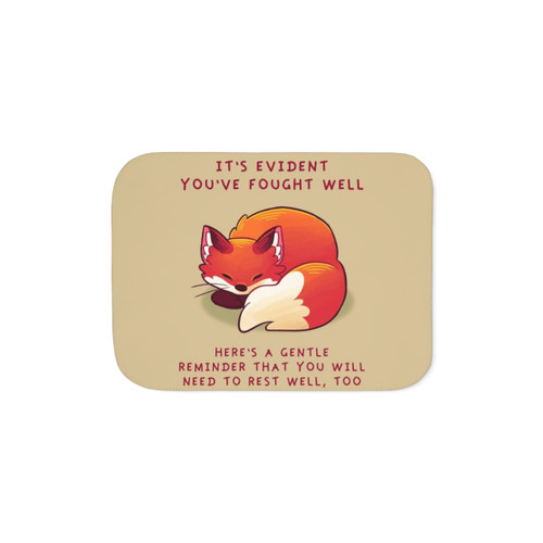 Soft Sherpa Blanket with Cute Sleeping Fox Design