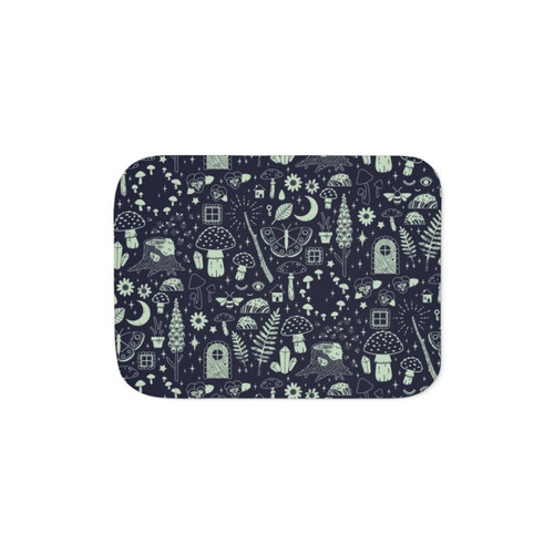 Fairy Garden Midnight Sherpa Blanket