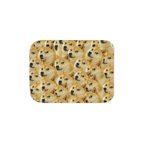 Doge WOW Pattern Shiba Inu Sherpa Blanket