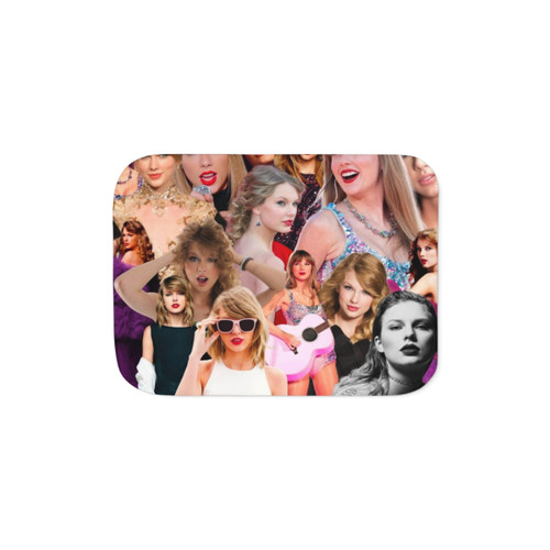 Taylor Swift Collage Design Sherpa Blanket