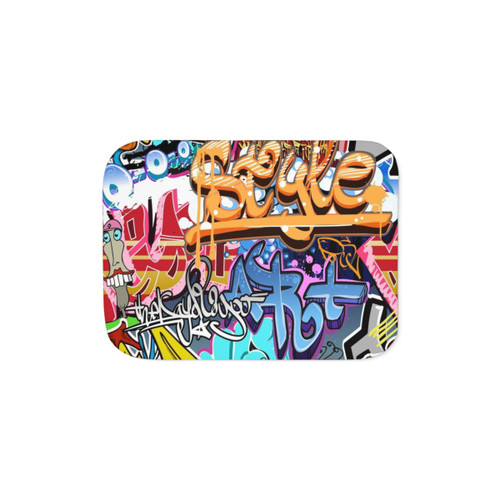 Graffiti Sherpa Throw Blanket