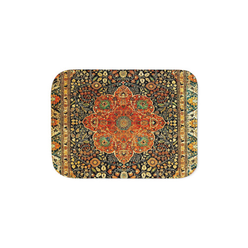 Antique Persian Kashan Rug Print Sherpa Blanket