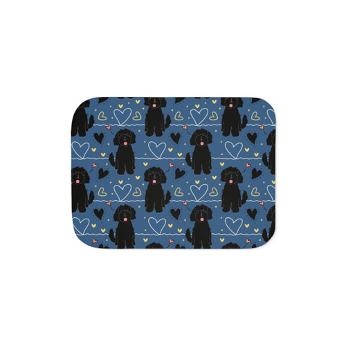 Black Goldendoodle Sherpa Blanket