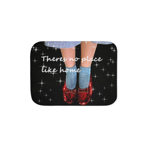 Wizard of Oz Sherpa Blanket featuring iconic imagery from the classic film