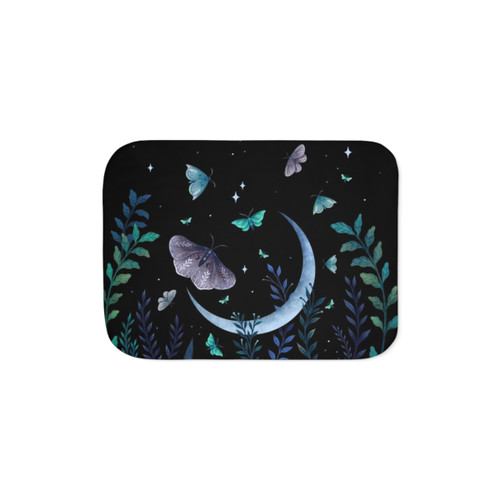 Soft and Cozy Moth Garden Sherpa Blanket